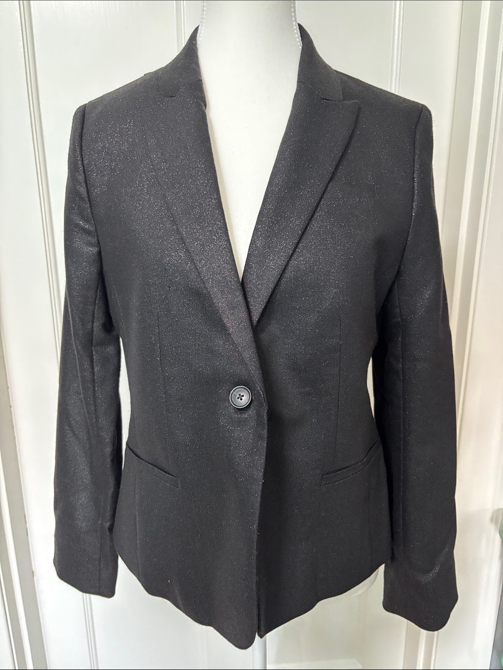 Banana Republic Black Shimmer Single-Button Blazer